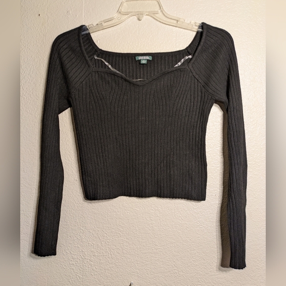 wild fable Tops - Wild Fable Black Ribbed Long Sleeve Blouse Size Medium Pre-owned